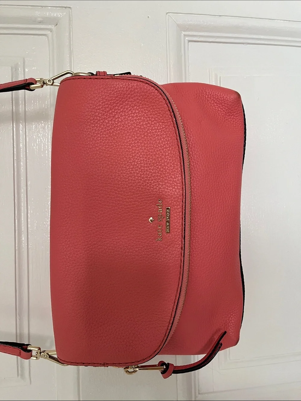 Kate Spade Coral PInk Pebbled Leather Crossbody Bag